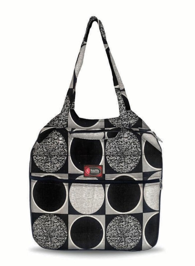 Temoli Handbag or Travel Bag for carrying things or also used as a office bag or college bag,Circle & Black,1 Pcs - Image 1